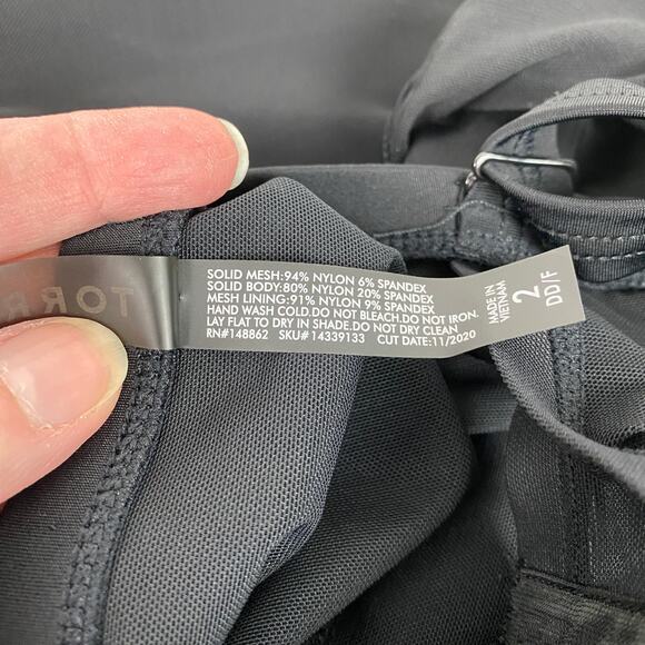 Torrid Black Mesh Top One Piece Swim Dress Sz.2DD/F - Picture 15 of 16